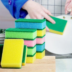 10pcs Double Sided Scouring Pad for Household Cleaning