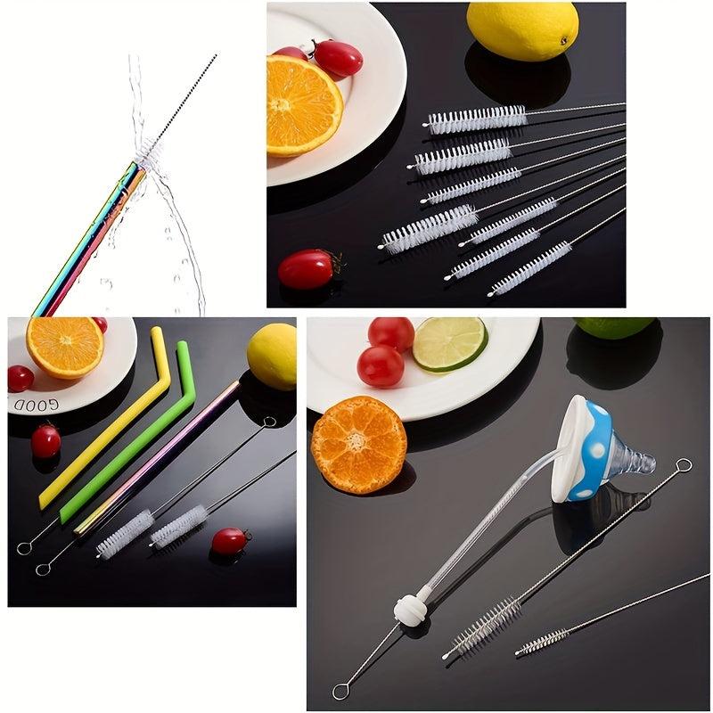 10pcs Bottle Cleaning Brushes Set - Nylon Tube Straw Cleaner