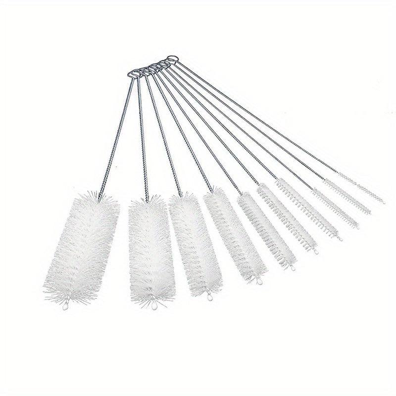 10pcs Bottle Cleaning Brushes Set - Nylon Tube Straw Cleaner