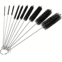 10pcs Bottle Cleaning Brushes Set - Nylon Tube Straw Cleaner