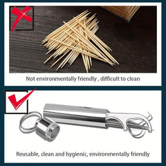 7pcs Portable Stainless Steel Toothpicks Pocket Set Reusable Metal Toothpicks