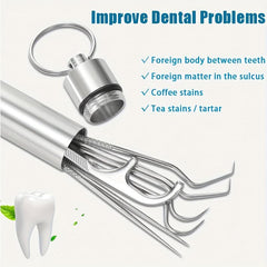 7pcs Portable Stainless Steel Toothpicks Pocket Set Reusable Metal Toothpicks