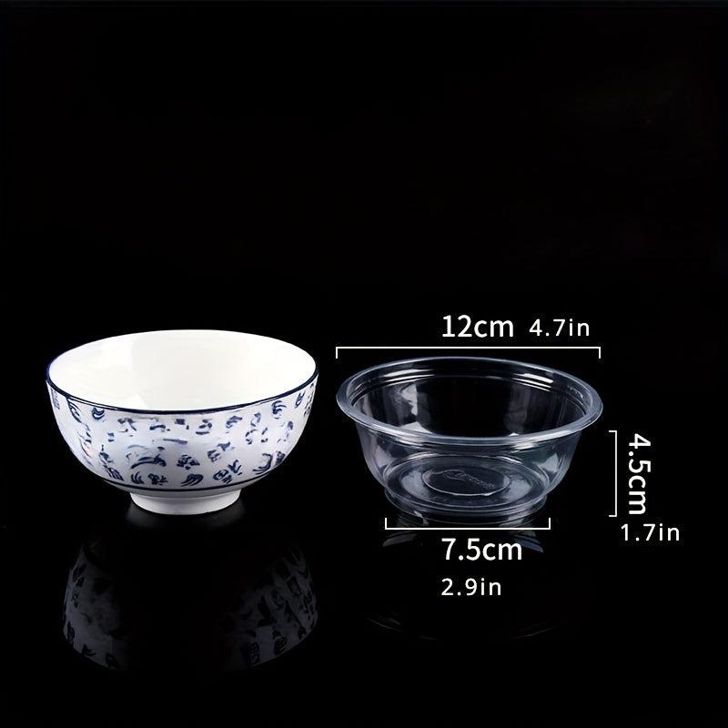 50pcs 12oz Plastic Bowls Transparent Salad Bowls for Parties and Events