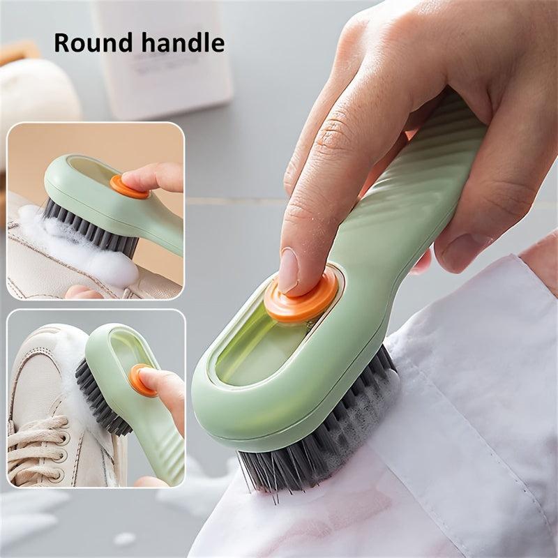2pcs Shoes Brush With Soap Dispenser Soft Bristle Household Cleaning Scrub Brush