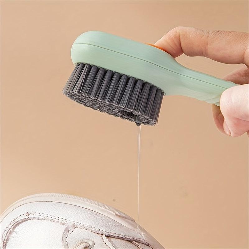 2pcs Shoes Brush With Soap Dispenser Soft Bristle Household Cleaning Scrub Brush