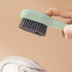 2pcs Shoes Brush With Soap Dispenser Soft Bristle Household Cleaning Scrub Brush