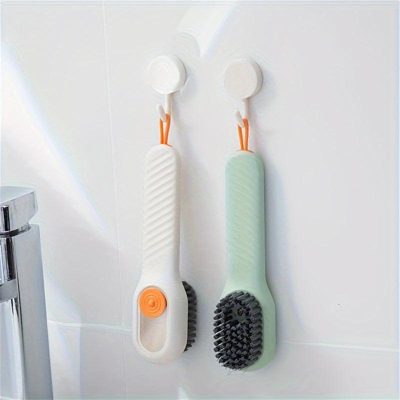 2pcs Shoes Brush With Soap Dispenser Soft Bristle Household Cleaning Scrub Brush