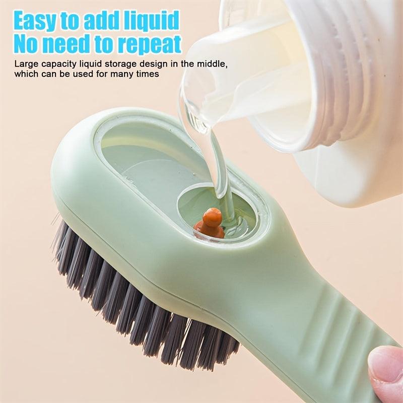 2pcs Shoes Brush With Soap Dispenser Soft Bristle Household Cleaning Scrub Brush
