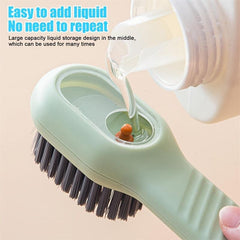 2pcs Shoes Brush With Soap Dispenser Soft Bristle Household Cleaning Scrub Brush