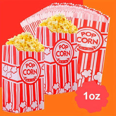 50PCS 1oz Paper Popcorn Bags Disposable Food Packaging Popcorn Accessories