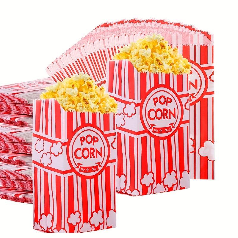 50PCS 1oz Paper Popcorn Bags Disposable Food Packaging Popcorn Accessories