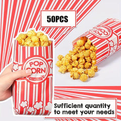 50PCS 1oz Paper Popcorn Bags Disposable Food Packaging Popcorn Accessories