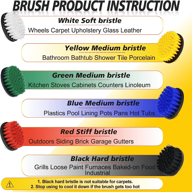 8pcs Drill Brush Attachment Set Power Cleaning Scrub Brush