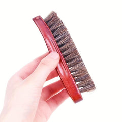Natural Wood Bristle Horse Hair Shoes Boot Brush Care Clean Shine Polish Brush