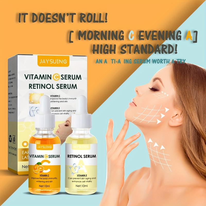 2pcs Vitamin C Retinol Firming Serum Softens Skin Smoothes Wrinkles Skin Care