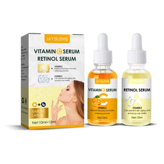 2pcs Vitamin C Retinol Firming Serum Softens Skin Smoothes Wrinkles Skin Care