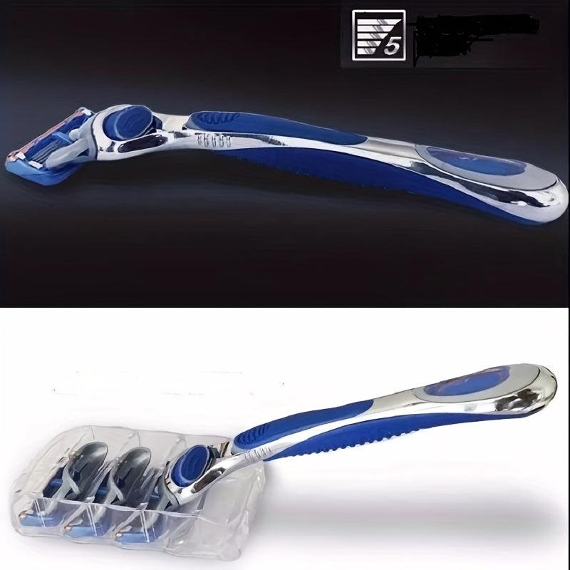 5pcs Manual Men's Razor 5 layer Blades Razor For Men With Dual Lubrication