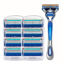 5pcs Manual Men's Razor 5 layer Blades Razor For Men With Dual Lubrication