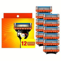 5pcs Manual Men's Razor 5 layer Blades Razor For Men With Dual Lubrication