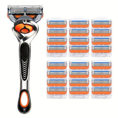 5-Layer Reusable Safety Razor Set - Stainless Steel Blades for Men and Women