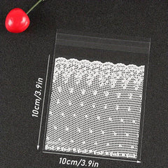 100pcs Lace Pattern Cellophane Bags Self Adhesive Pouches