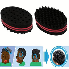 Double-Sided Hair Brush Sponge for Braids and Curls