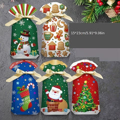 50pcs Christmas Drawstring Bags Rabbit Ear Gift Bags Mixed Packaging Bags
