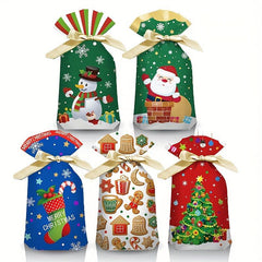 50pcs Christmas Drawstring Bags Rabbit Ear Gift Bags Mixed Packaging Bags