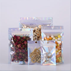 10pcs Smell Proof Bags & Resealable Mylar Sample Bag Holographic
