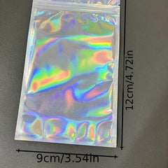 10pcs Smell Proof Bags & Resealable Mylar Sample Bag Holographic