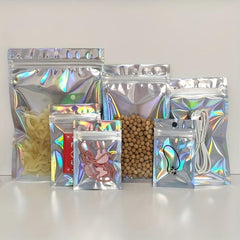 10pcs Smell Proof Bags & Resealable Mylar Sample Bag Holographic