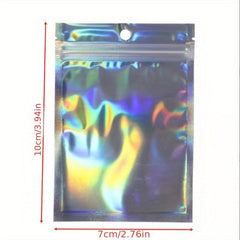10pcs Smell Proof Bags & Resealable Mylar Sample Bag Holographic