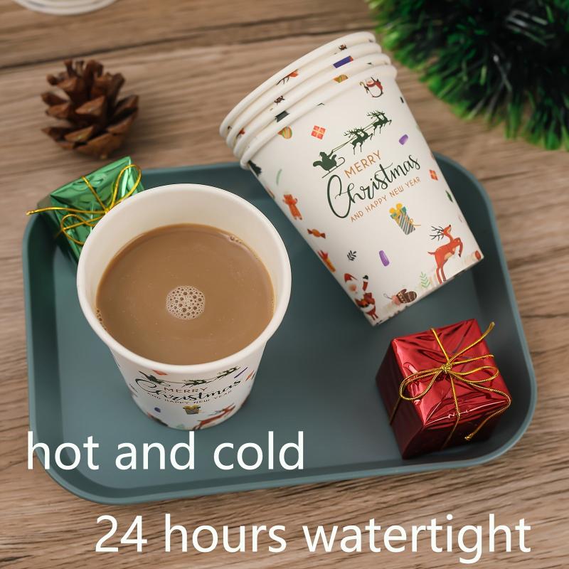 Pack of 50 9oz Disposable Paper Cups for Christmas Party
