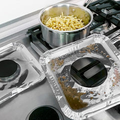 50pcs Aluminum Burner Liners for Gas Ranges 8.5in Square