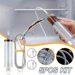 5pcs Refrigerator Drain Cleaning Brush and Suction Syringe Set