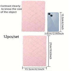Thickened Double Sided Cleaning Cloth 12pcs Two Plaid Dishcloths Cleaning Rags