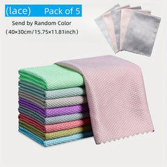 5pcs Fish Scale Glass Wiping Cloth Car Glass Window Cleaning Cloth