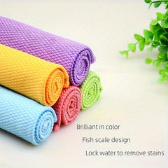 5pcs Fish Scale Glass Wiping Cloth Car Glass Window Cleaning Cloth