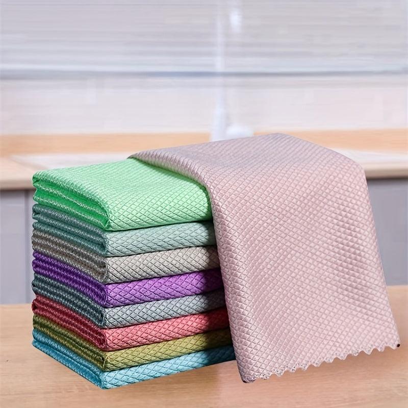 5pcs Fish Scale Glass Wiping Cloth Car Glass Window Cleaning Cloth