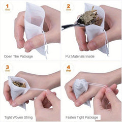 50PCS Disposable Tea Bags Non-woven Tea Infuser String Heal Seal