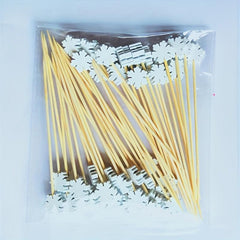 50Pcs Christmas Fruit Sticks Bamboo Xmas Ornaments Kitchen Supplies