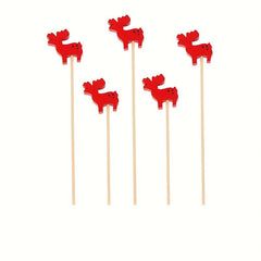 50Pcs Christmas Fruit Sticks Bamboo Xmas Ornaments Kitchen Supplies