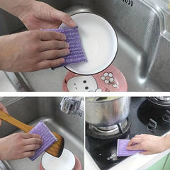 8pcs Kitchen Dishwashing Sponge Double-sided Cleaning Scouring Pad