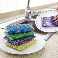 8pcs Kitchen Dishwashing Sponge Double-sided Cleaning Scouring Pad