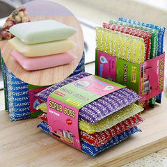 8pcs Kitchen Dishwashing Sponge Double-sided Cleaning Scouring Pad