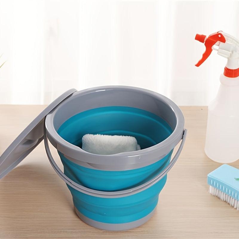 1pc Folding Bucket With Lid Portable Water Bucket for Camping Fishing