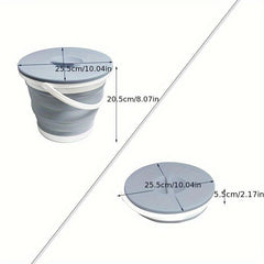1pc Folding Bucket With Lid Portable Water Bucket for Camping Fishing