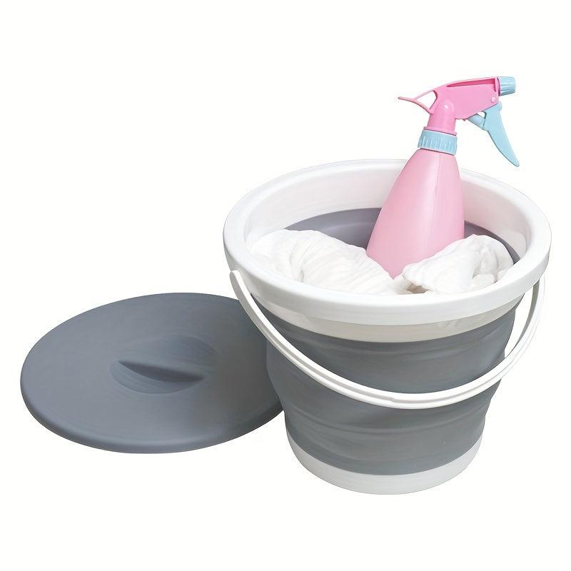 1pc Folding Bucket With Lid Portable Water Bucket for Camping Fishing