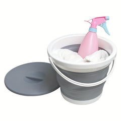 1pc Folding Bucket With Lid Portable Water Bucket for Camping Fishing