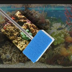 Long Handle Aquarium Algae Cleaning Brush Double-sided Sponge Cleaning Brush